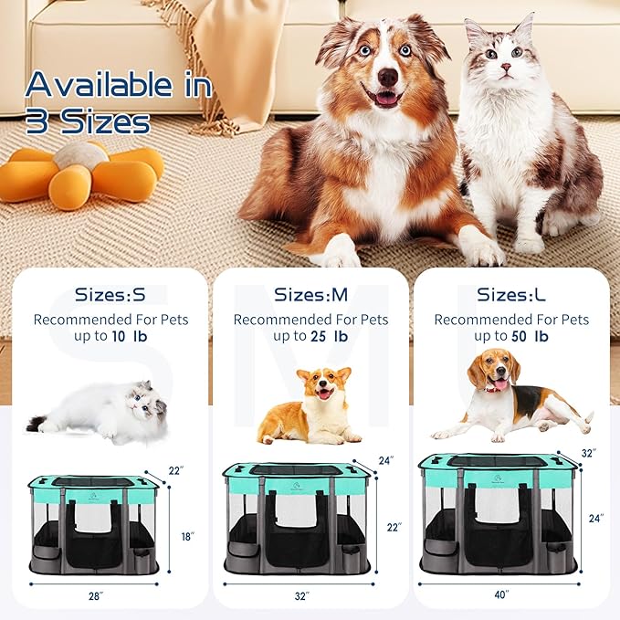 40x32x24 Inches Dog Playpen, Pet Playpen, Foldable Puppy Cat Playpen, Portable - Image 2