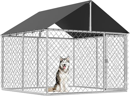 Petony Outdoor Dog Enclosure Heavy Duty Dog Kennel House Mesh Dog Big Cage Pet by Petony