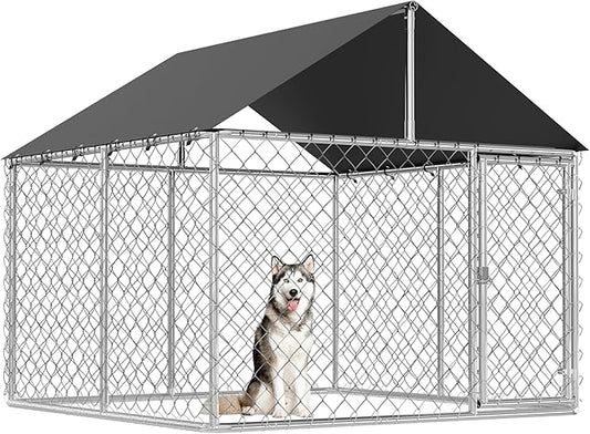 Petony Outdoor Dog Enclosure Heavy Duty Dog Kennel House Mesh Dog Big Cage Pet by Petony