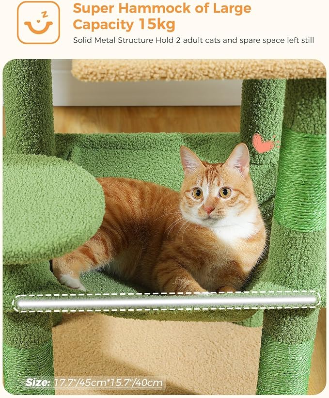MUTTROS Cactus Cat Tree for Indoor Cats, 45.7" Multi-Level Cat Tower - Image 5