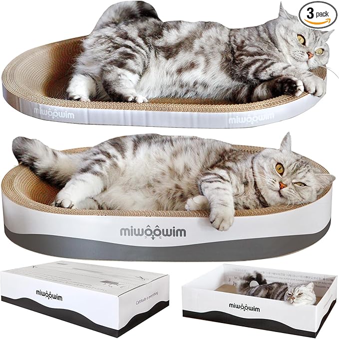 3PCS 23.6 Inch Extra Large Cat Scratcher Bed, Big Cats Box by miwooim