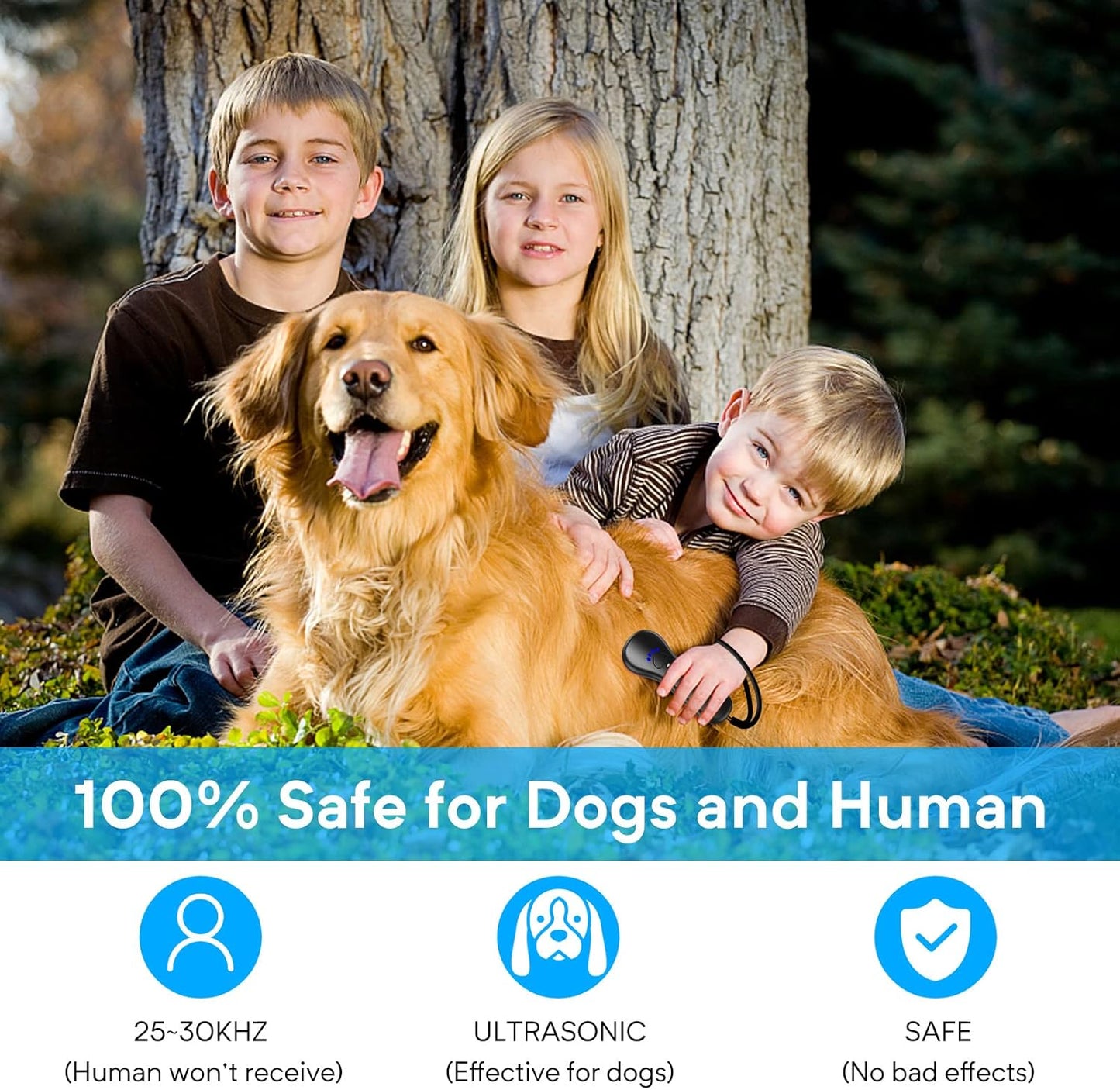 New Anti Barking Device, Dog Barking Control Devices,Rechargeable Ultrasonic Dog Bark Deterrent up to 16.4 Ft Effective Control Range Safe for Human & Dogs Portable Indoor & Outdoor(Black)