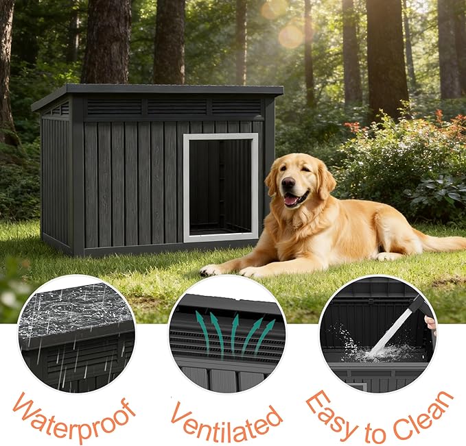 Fancyango Large Dog House with Removable Roof - Image 4
