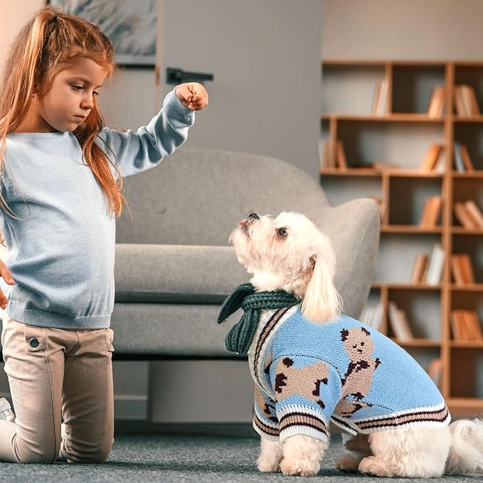 ABRRLO Small Dog Sweaters Cute Bear Dog Cardigans Clothes - Image 3