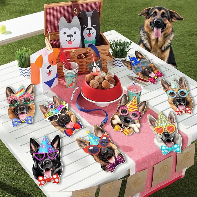 German Shepherd Birthday Garland — Photographic GSD Faces Birthday Banner - Image 5