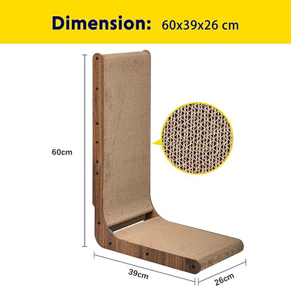Cat Scratcher with Cat Toys Ball Track, Build-in Ball, L-Shaped Scratcher - Image 7