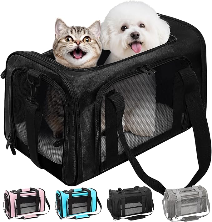 Expandable Cat Carrier Airline Approved Soft-Sided Pet Travel Carrier by Lowiparr