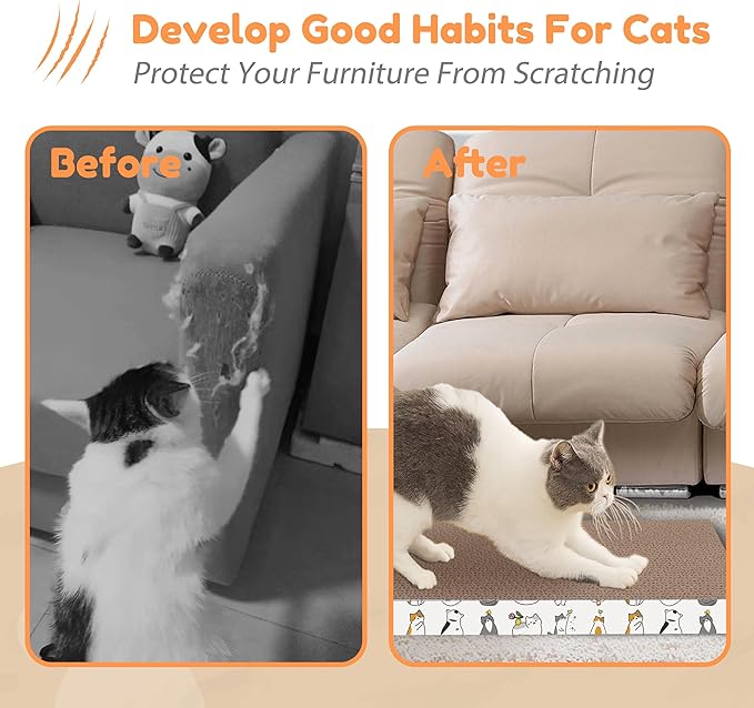PatiencET Cat Scratch Pad with Box, 4 Pack Cardboard Cat Scratcher Lounge Bed - Image 6