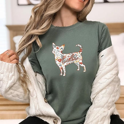 Custom Chihuahua Dog Lover Sweatshirt, Personalized Floral Breed Owner Gift - Image 4