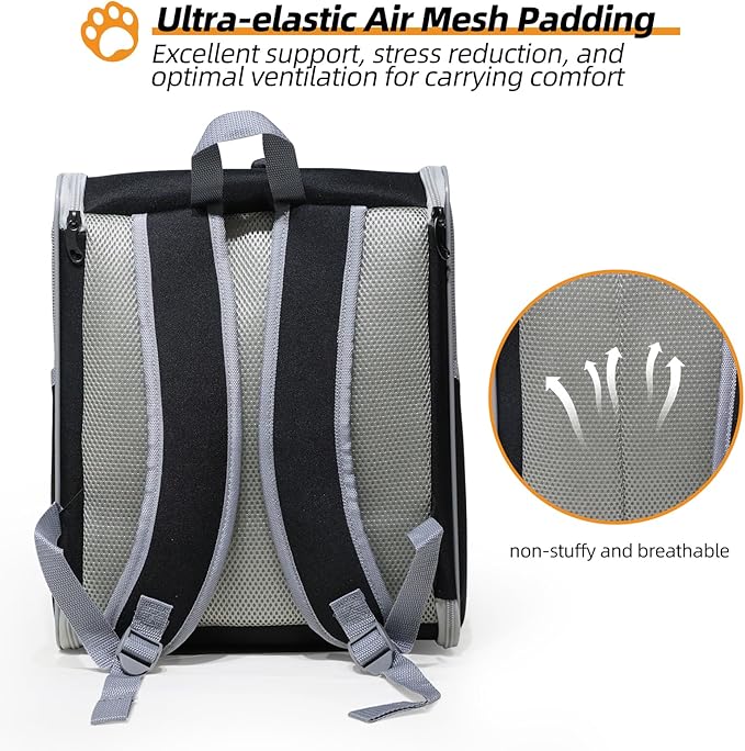 Cat Carrier Backpack with Reflector with Safety Leash Up to 15Lbs, Pet Carrier - Image 4
