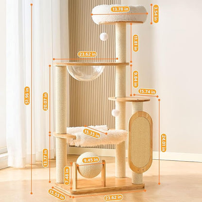 HITTITE Solid Wood Cat Tree Tower - Image 9