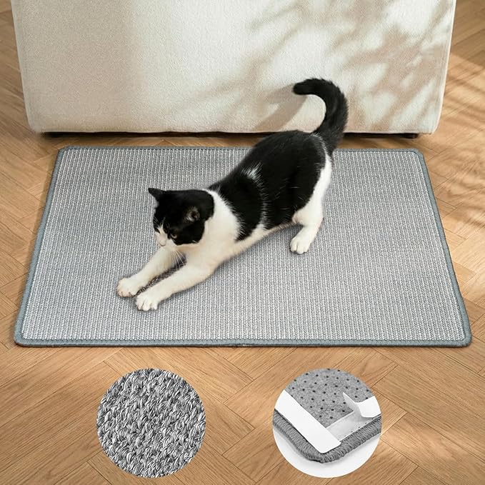 Conlun Cat Scratcher Mat, Natural Sisal Cat Scratch Pad, Horizontal Floor Cat by Conlun