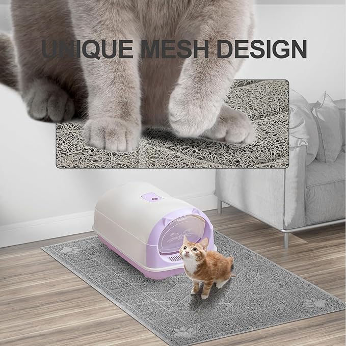 Cat Litter Mat, Litter Trapping Mat Soft on Kitty Paws, Waterproof, Easy Clean - Image 3