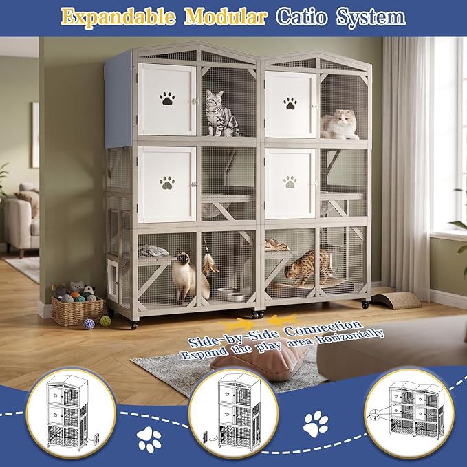 PetsCosset 66"H Large Catio Outdoor Cat Enclosure - Image 7