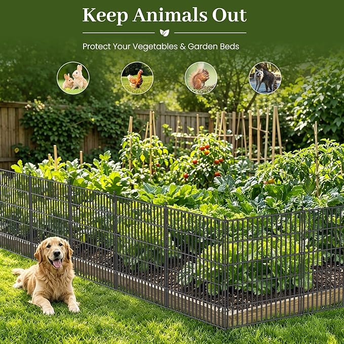 10 Panels No Dig Decorative Outdoor Garden Fence - Image 3