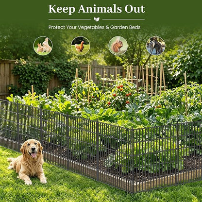 10 Panels No Dig Decorative Outdoor Garden Fence - Image 3