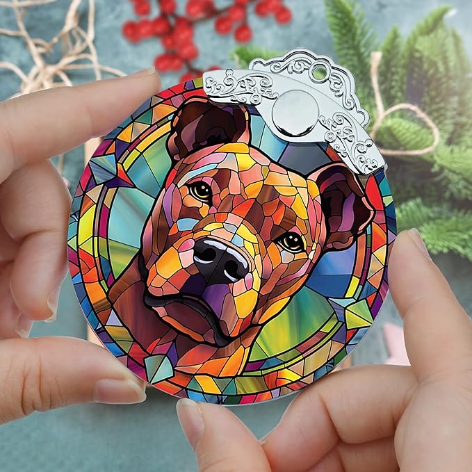 Jocidea Dog Ornament, American Staffordshire Terrier Hanging Ornament - Image 3