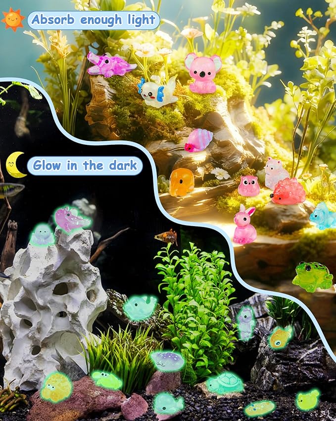 FIVEIZERO 102PCS Luminous Mini Resin Aquatic Animals Bulk - Image 3