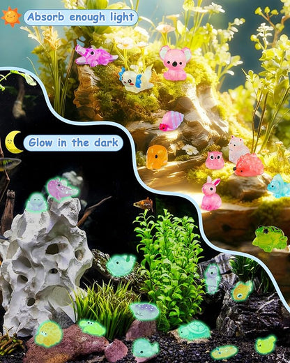 FIVEIZERO 100PCS Luminous Mini Resin Terrestrial Animals Bulk - Image 3