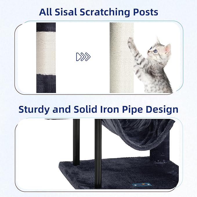 Gitelsnour Cat Tree, Cat Tower for Indoor Cats, 43.3 inch Cat Tree Tower - Image 5