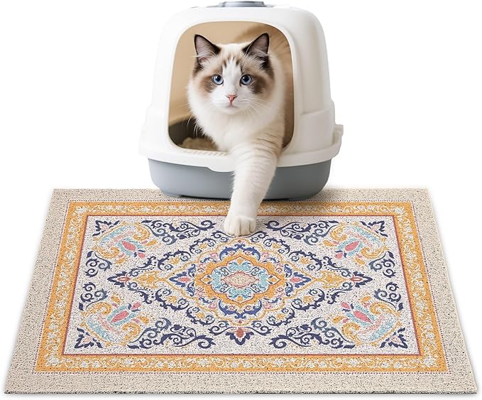 Unicorn Catcher Cat Litter Mat 24" x 15" Non-Slip Litter Box Mat Washable by UnicornCatcher
