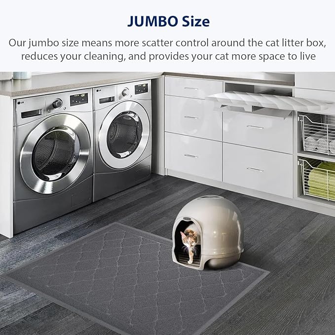 WePet Cat Litter Box Mat, Kitty Premium PVC Pad, Durable Trapping Rug, - Image 7