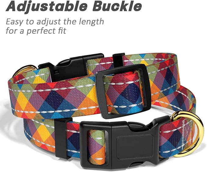 Reflective Dog Collar for Medium Dogs, Cute Boho Adjustable Heavy-Duty Nylon - Image 6
