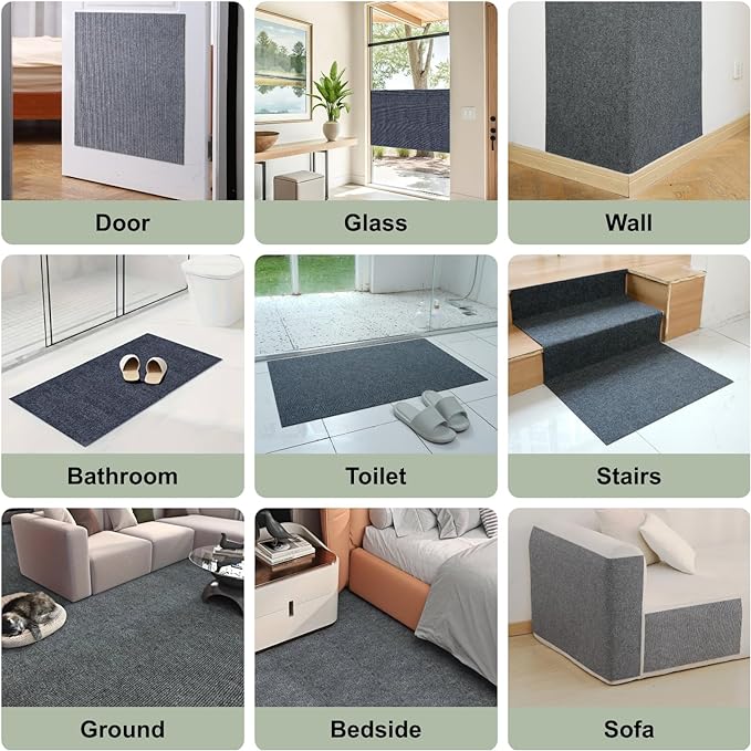 Cat Scratching Carpet Mat, Self-Adhesive Trimmable Cat Climbing Post Covered - Image 6