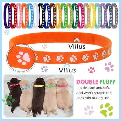 Frienda 60 Pieces Puppy Whelping Collars Newborn Pet Collars Double-Sided - Image 4