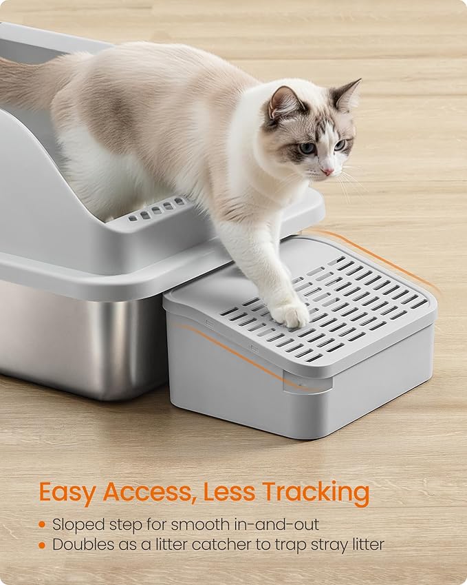 Feandrea Stainless Steel Cat Litter Box - Image 5
