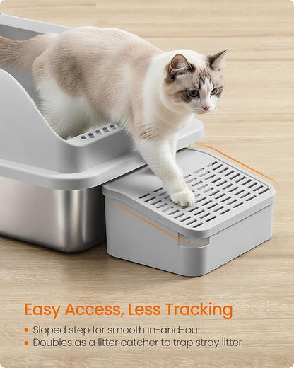 Feandrea Stainless Steel Cat Litter Box - Image 5