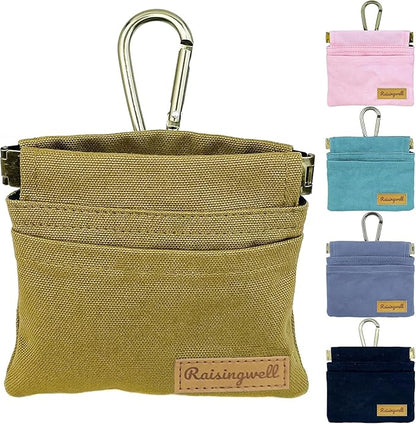 Raisingwell Dog Treat Pouch, Cotton Fabric, Hand Free Dog Walking Bag by Raisingwell