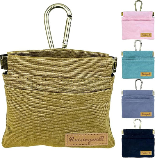 Raisingwell Dog Treat Pouch, Cotton Fabric, Hand Free Dog Walking Bag by Raisingwell