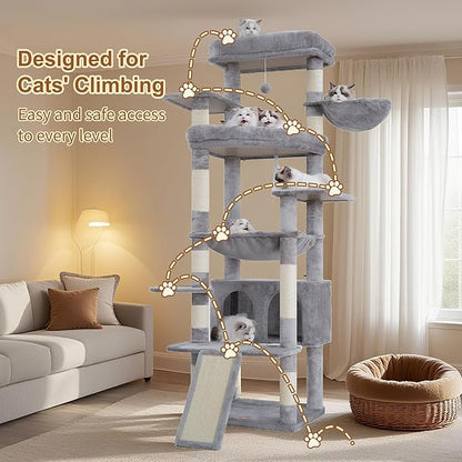 Heybly Tall Cat Tree for Large Cat, 80-inch Multi-Level Cat Tower for Indoor - Image 7