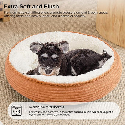 Love's cabin Round Donut Cat and Dog Cushion Bed, 24in Pet Bed - Image 7