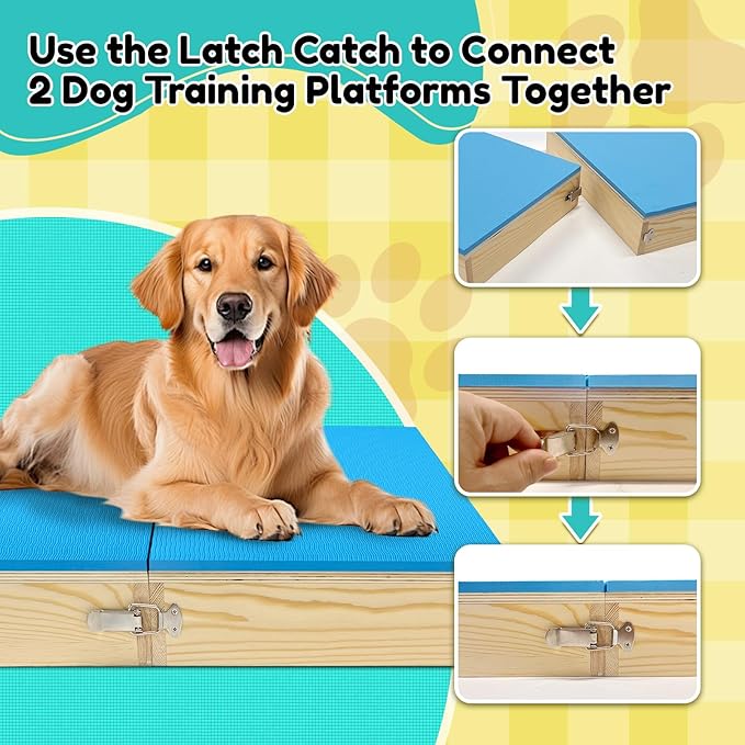 2 PCS Connectable Wooden Dog Training Platform Non-Skid Dog Place Boards - Image 5