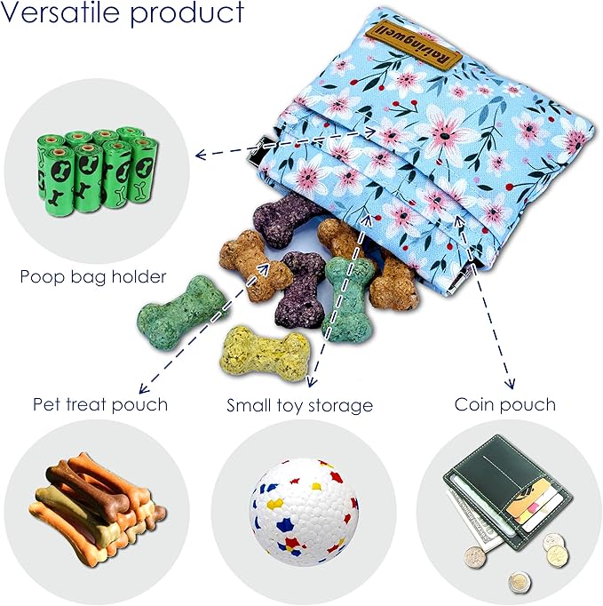 Raisingwell Dog Treat Pouch, Small Cotton Pocket Sized Training Holder - Image 4