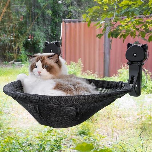 JUNSPOW Cat Window Perch Cordless, Foldable & Stable Cat Beds- Breathable Cat by JUNSPOW