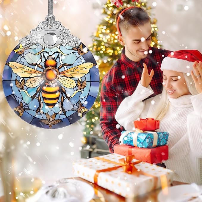 Stained Glass Christmas Ornaments, Jocidea Bee Ornaments - Image 7