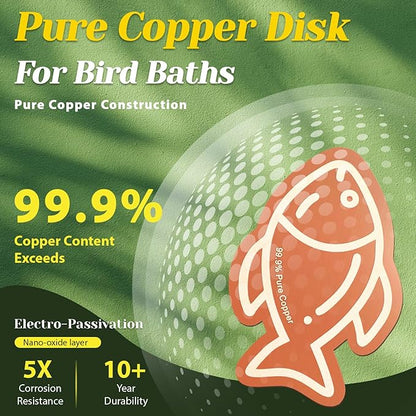 3Pcs Bird Bath Copper Purification Disk 99.99% Pure Copper Water Cleaning Discs - Image 3