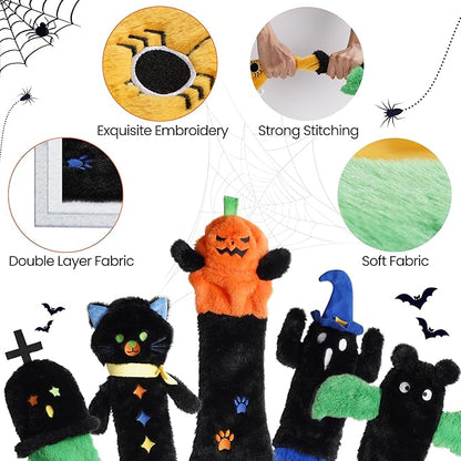 Nocciola 5 PCS Halloween Dog Squeaky Toys, No Stuffing Plush Dog Toys - Image 4