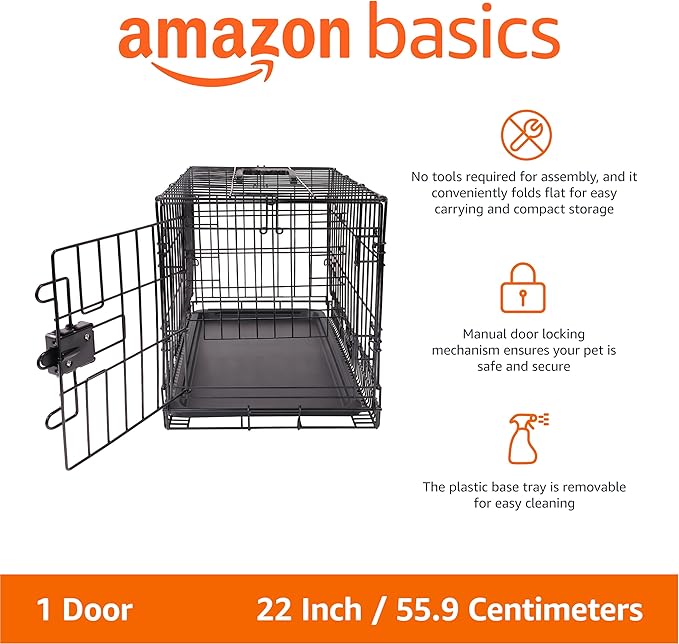 Amazon Basics Portable, Foldable Metal Wire Dog Crate - Image 2