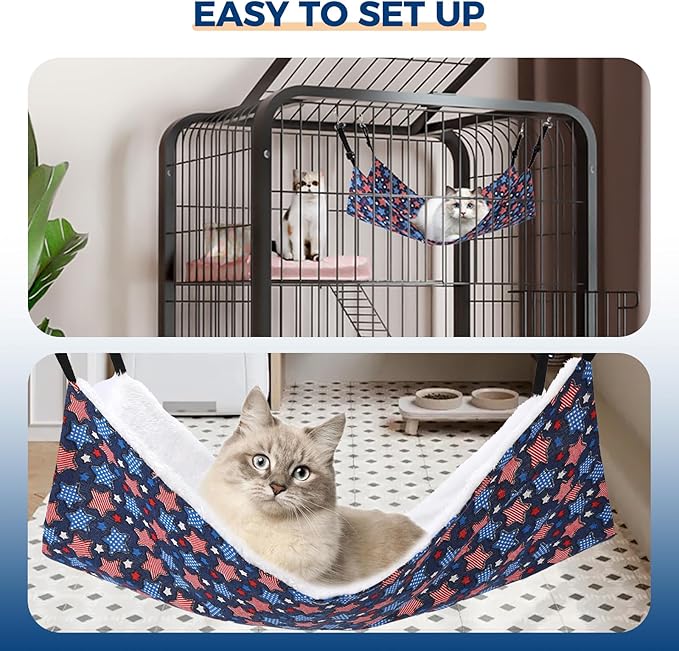 Admaison Cat Hammock for Cage Hanging Reversible 2Pack, Pet Hammock Bed - Image 6
