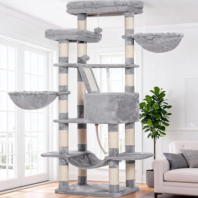 Heybly Cat Tree, 68 inch Multi-Level Cat Tower by HEYBLY