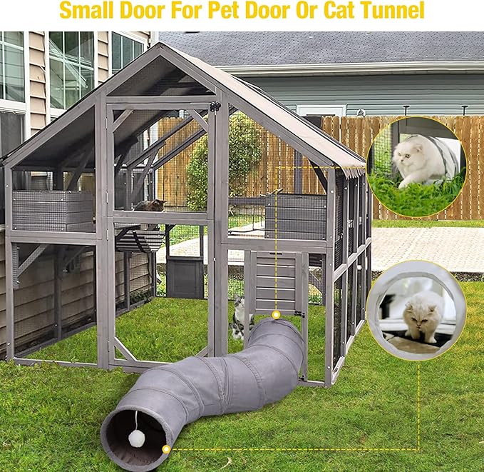 Aivituvin Catio for Multiple Cats, Large 56.54ft² Outdoor Enclosure, - Image 5