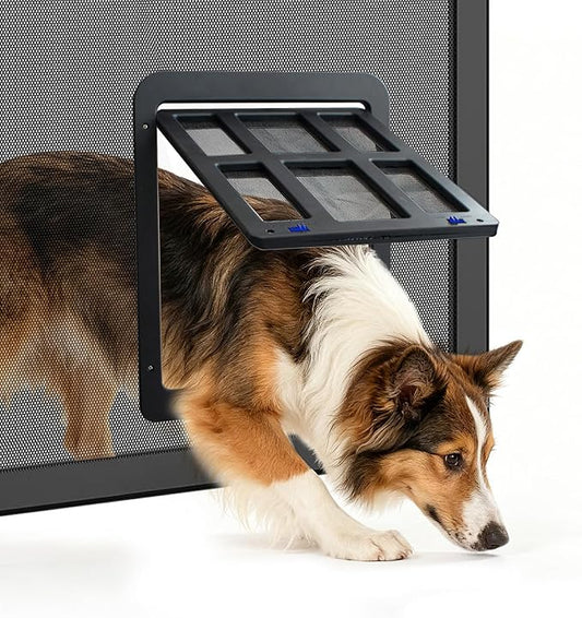 Dog Door for Screen Door with Magnetic Auto-Close, Lockable Doggy Door for by BillionChains