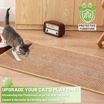 Natural Sisal Cat Scratcher Mat, Wall Scratcher Carpet, Cat Climbing Wall - Image 4