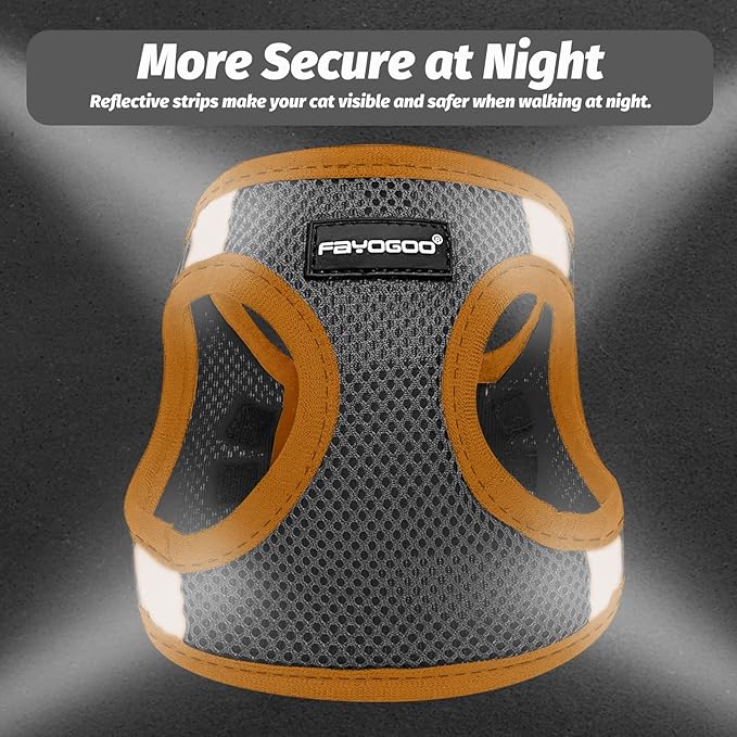 FAYOGOO Cat Harness and Leash Set | Upgrade Step-in Escape Proof Harness | - Image 5