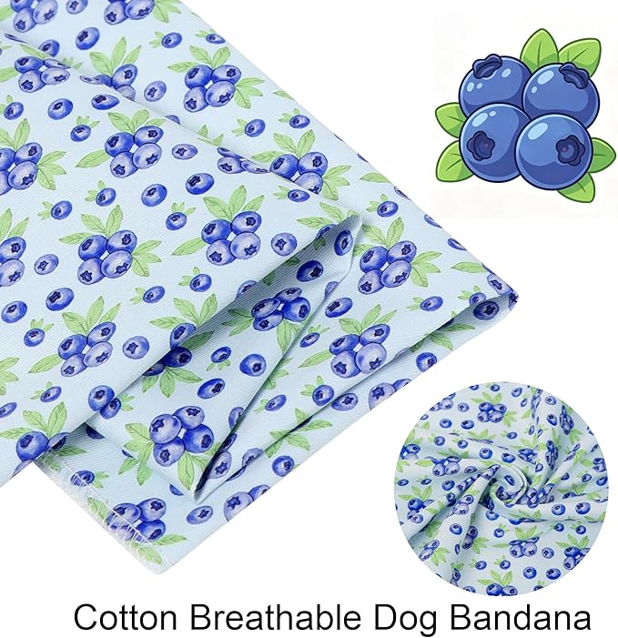 ARING PET Blueberry Dog Bandanas, Cute Blue Pet Bandana Scarf Triangle Bib - Image 5