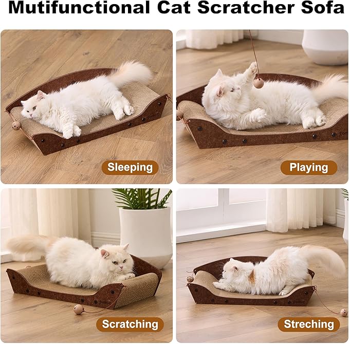 ZOMISIA 26'' Cardboard Cat Scratcher Bed - Image 5